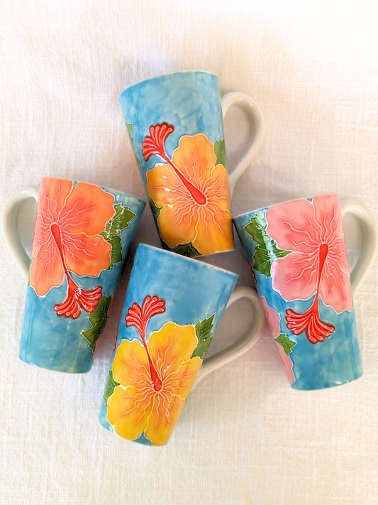 Tall Flare Mug Hibiscus