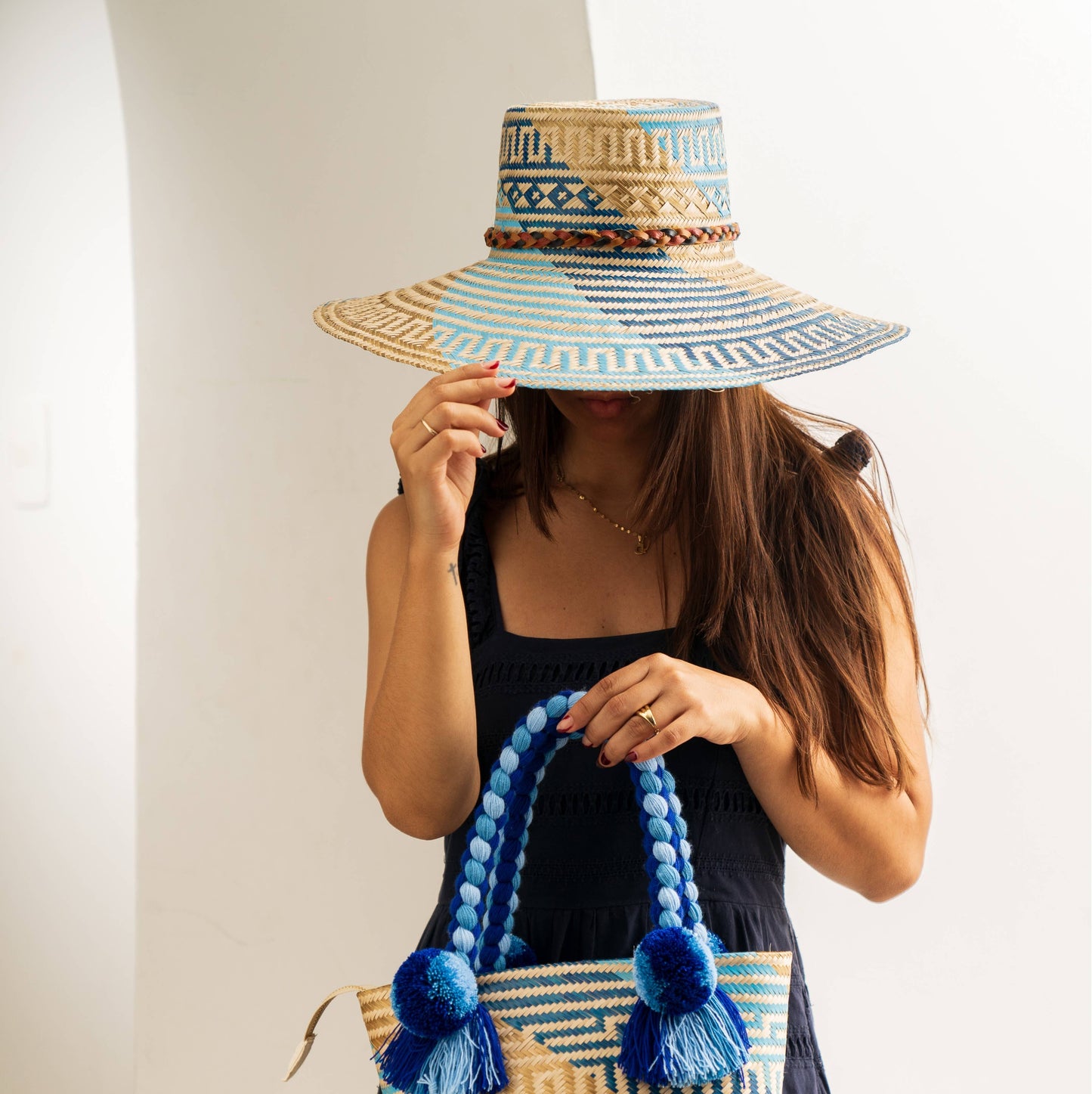 Hat - Woven Palm - Muse Blue - Large