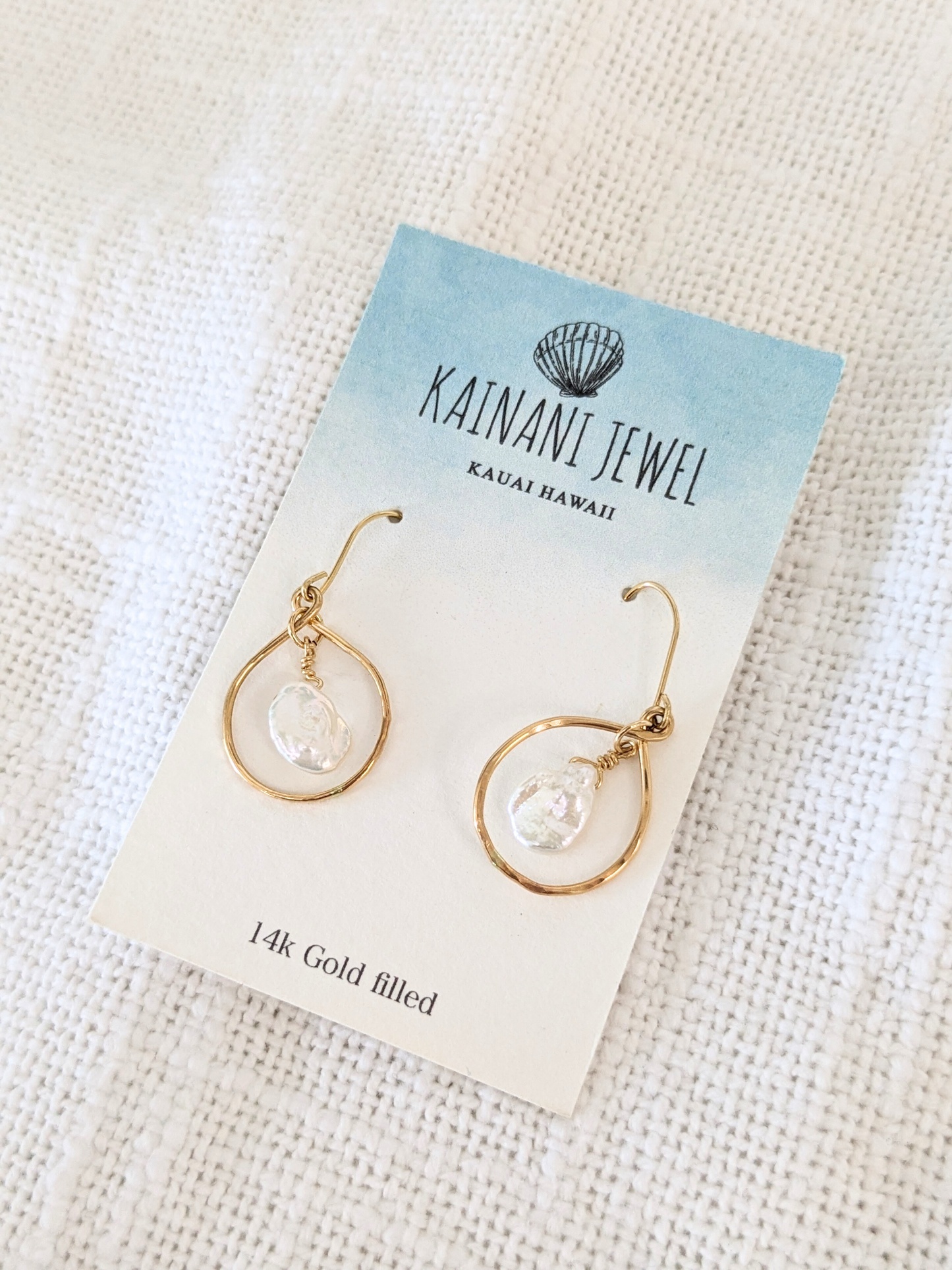 CKJ Pearl Hoop Earrings