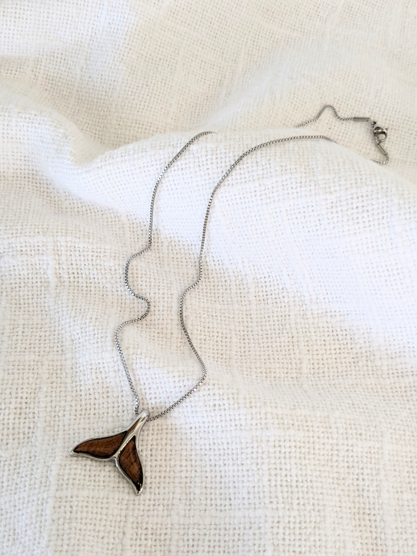 Hawaiian Koa Whale Tail Necklace