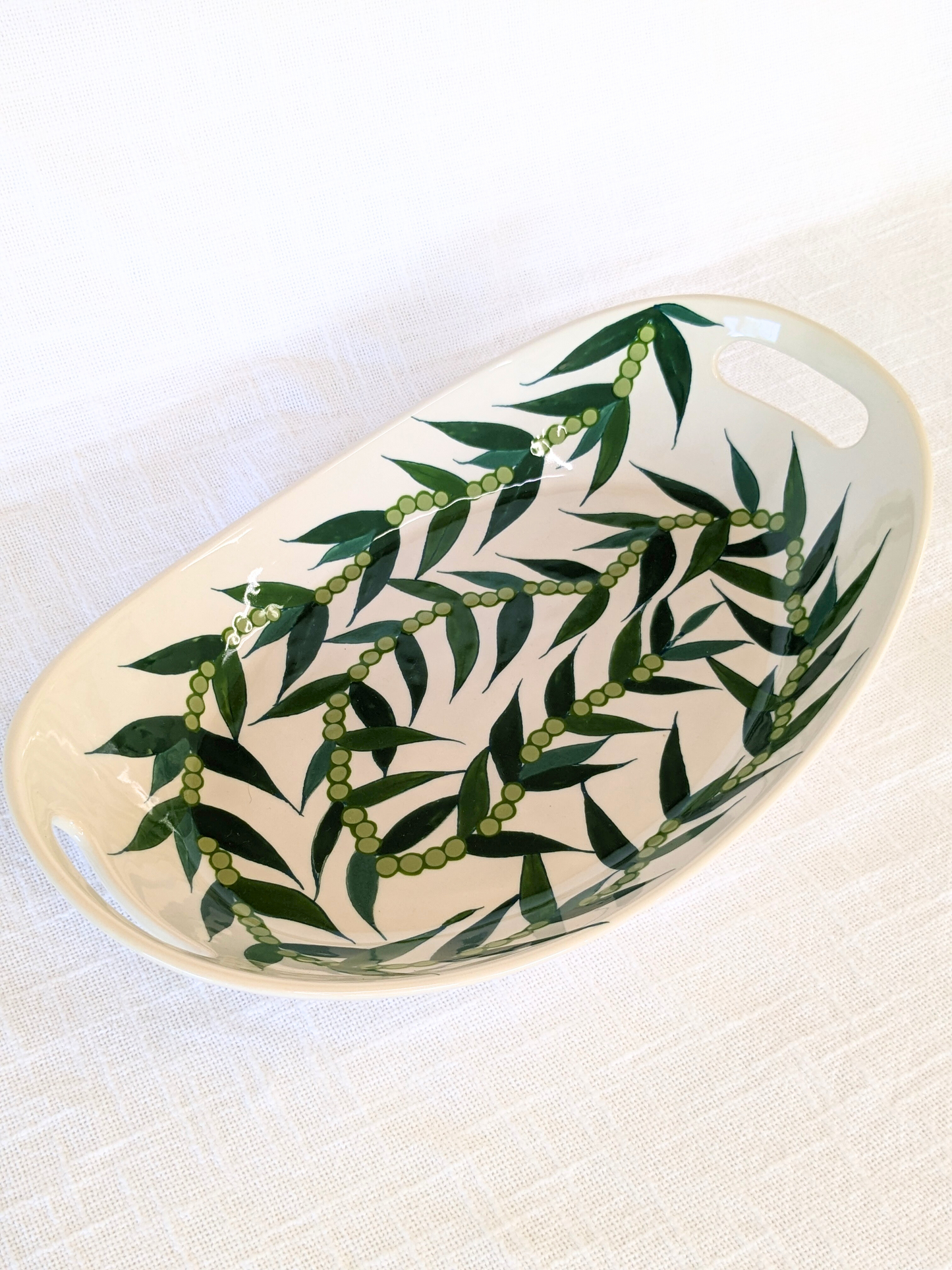 Oval Platter with Handles Maile