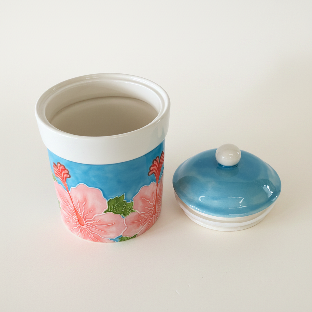 Canister with Gasket Hibiscus