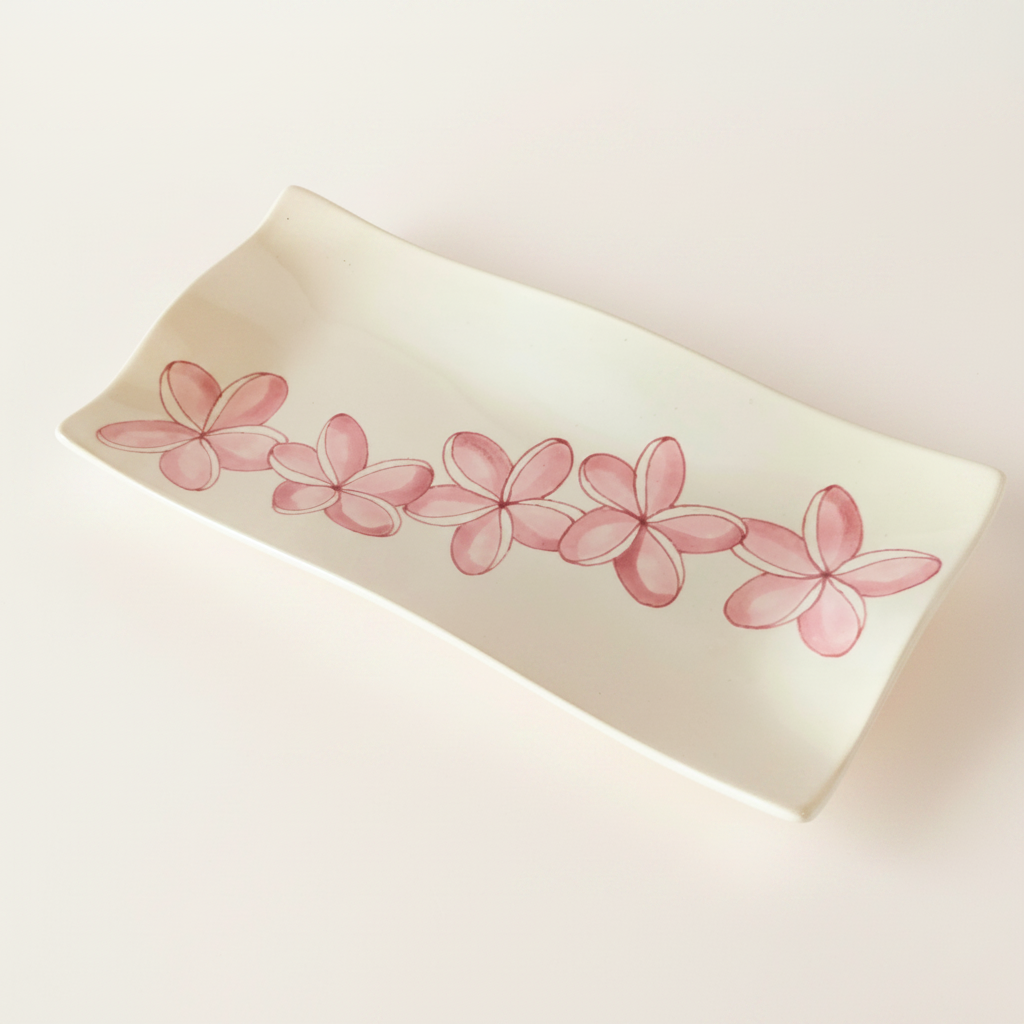 Flare sushi plate Plumeria