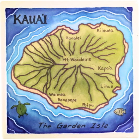 Island of Kauai Tile 6"