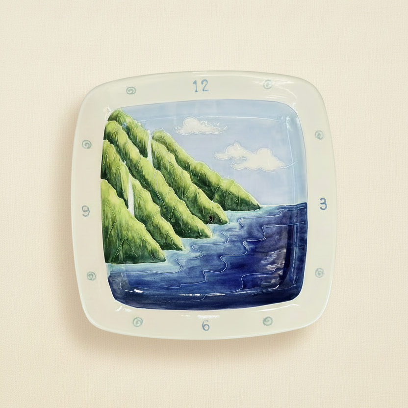 Square Plate Clock Nā Pali