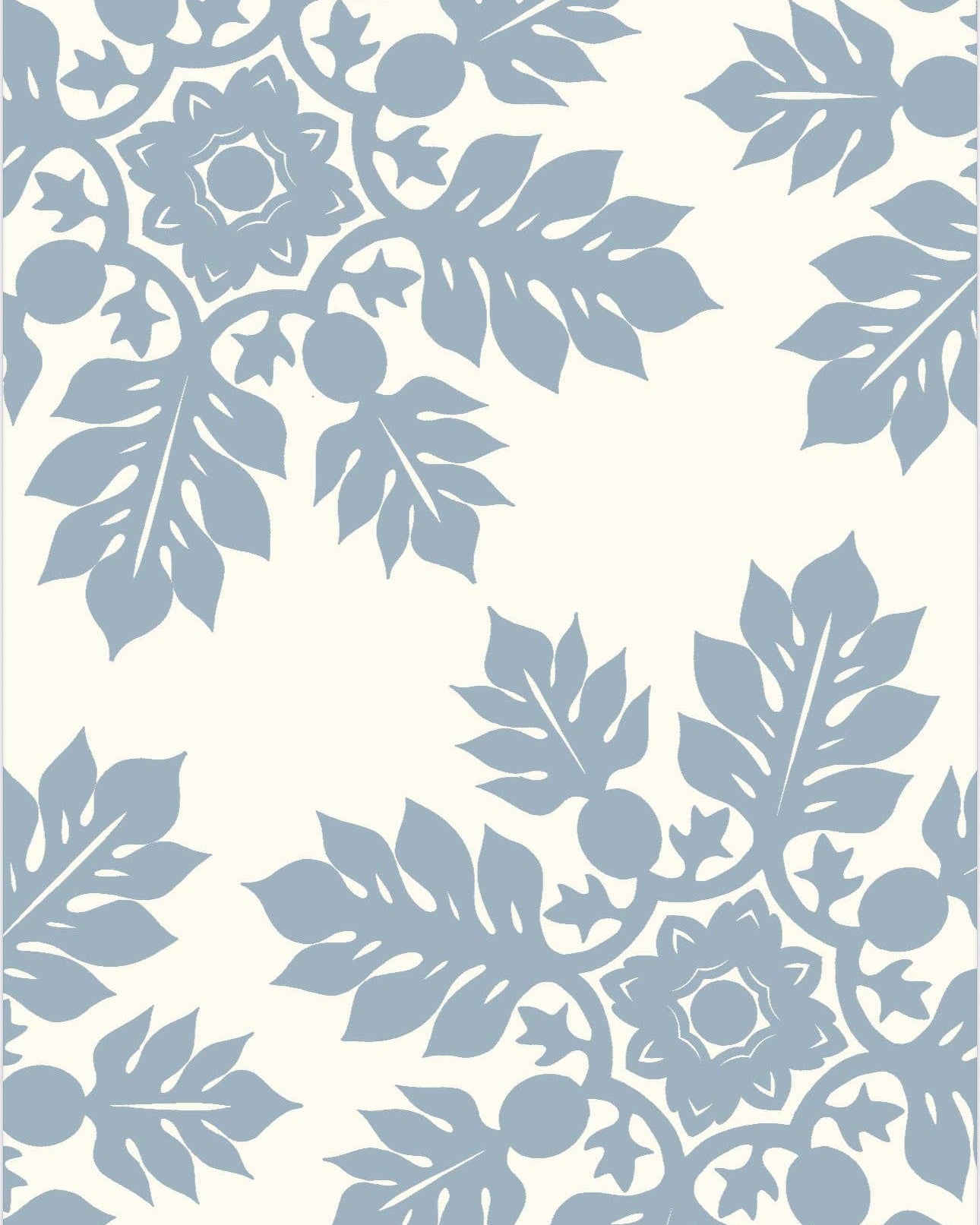 Blue floral pattern on a white background