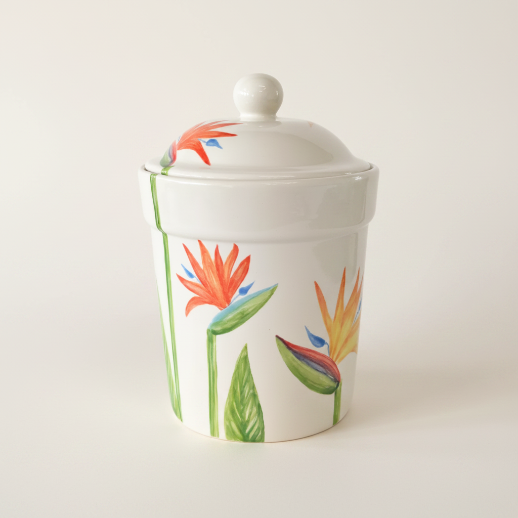 Canister with Gasket Tropical Flower