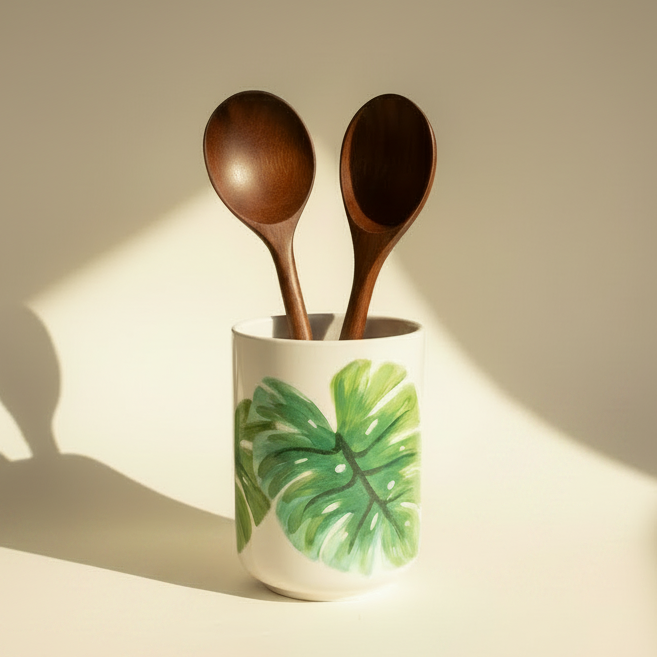 Utensil Holder Monstera