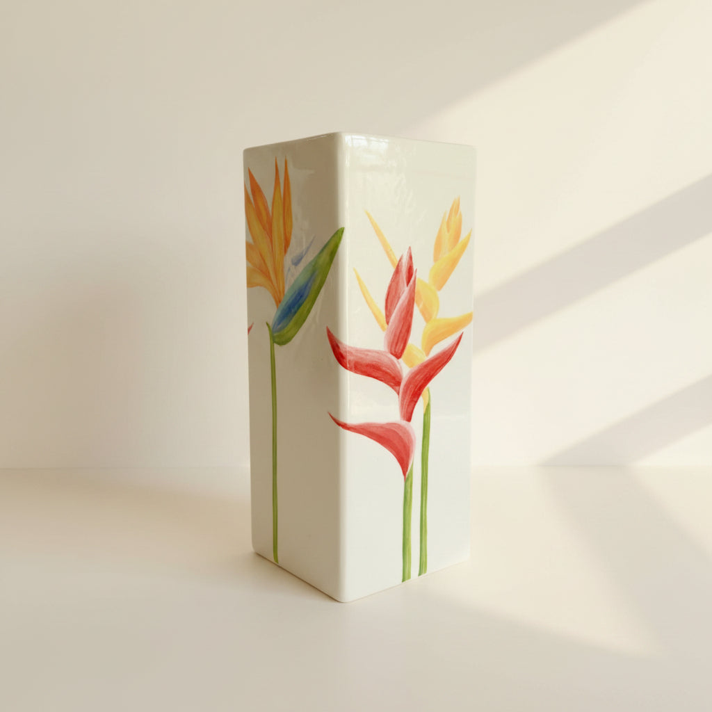 Square Vase Tropical Flower