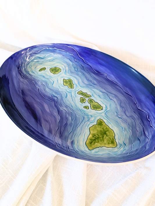 Oval Coupe Platter Hawaiian Island Chain