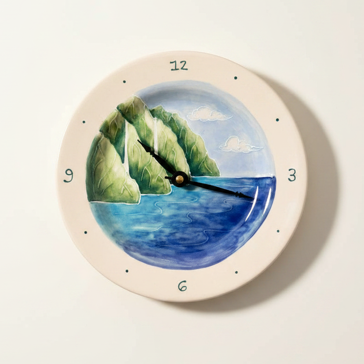 Round Plate Clock Nā Pali