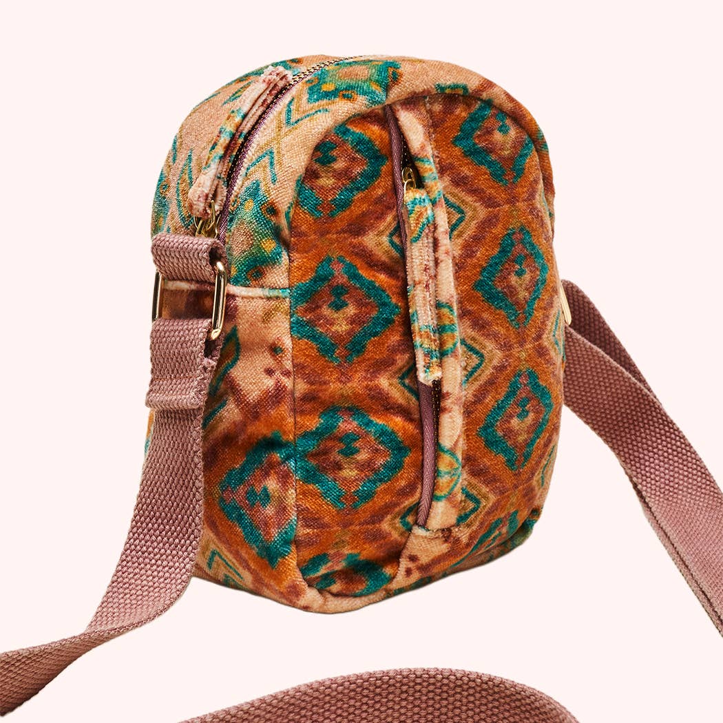 Velvet 'Out & About' Bag - Warm Cream Ikat