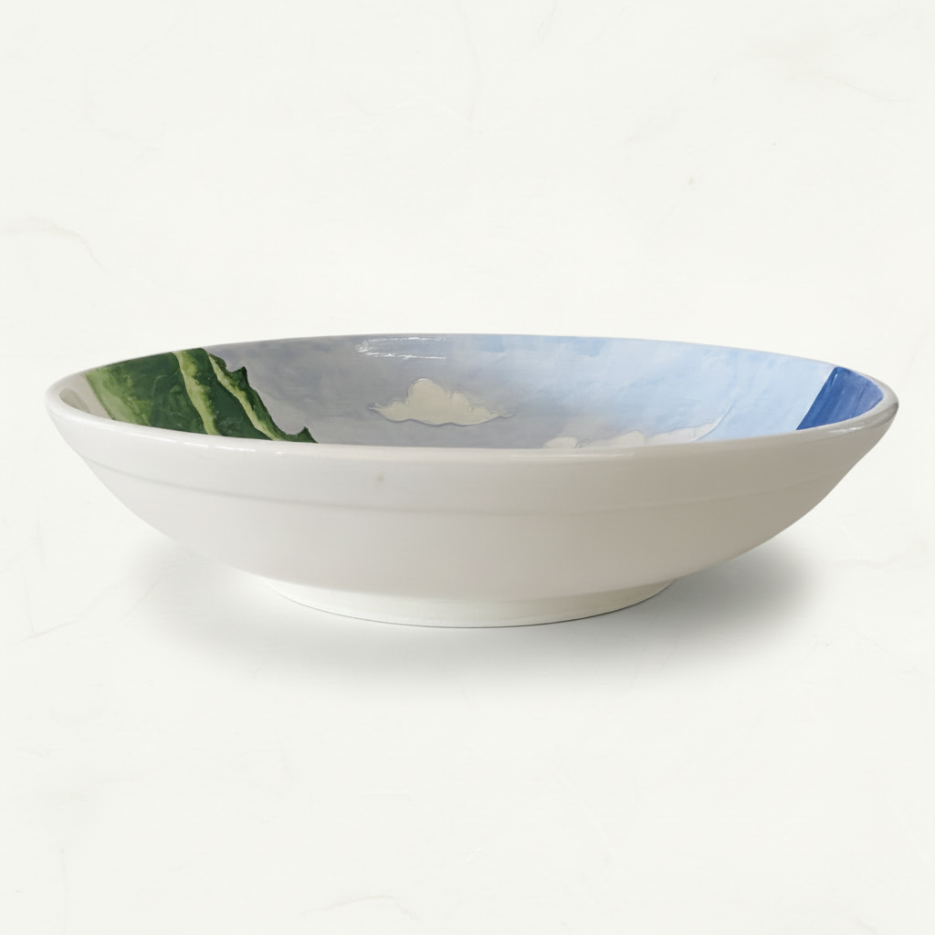 side view of pasta bowl