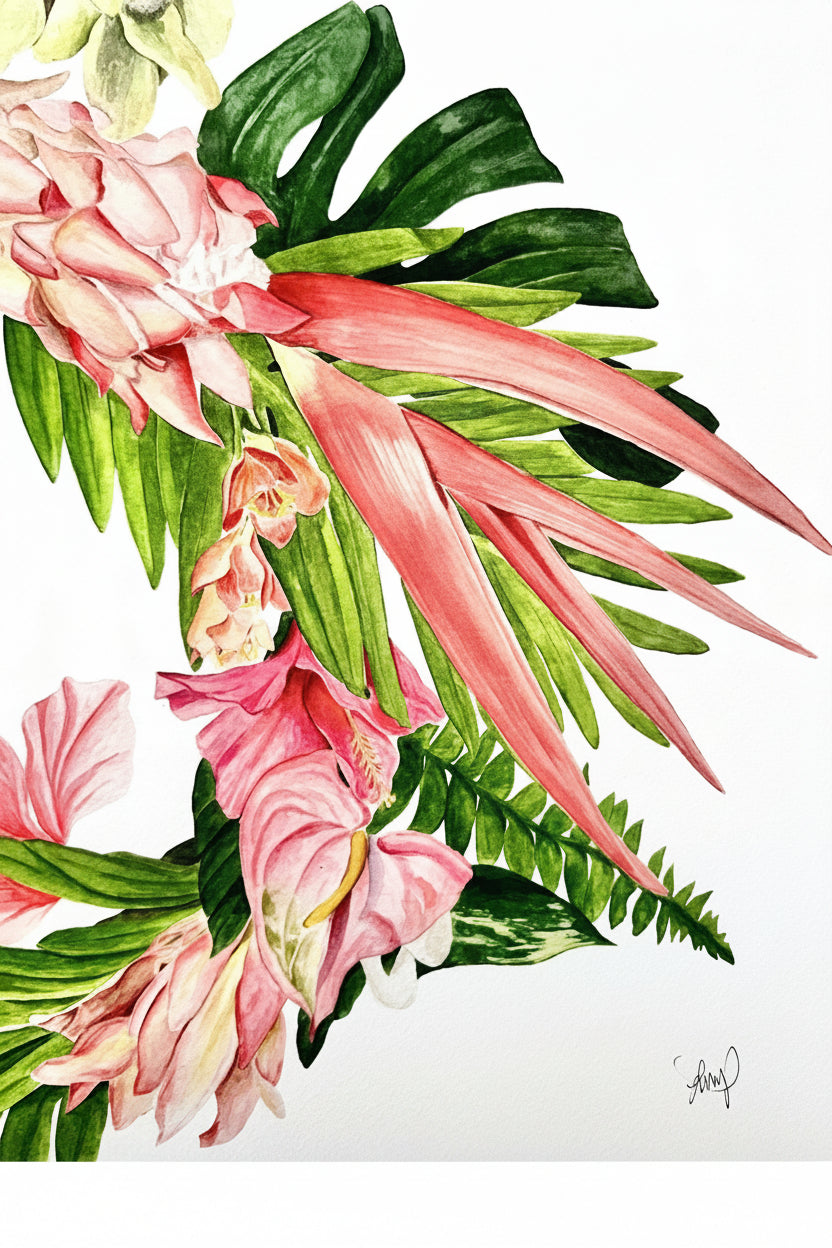 tropical flower painting