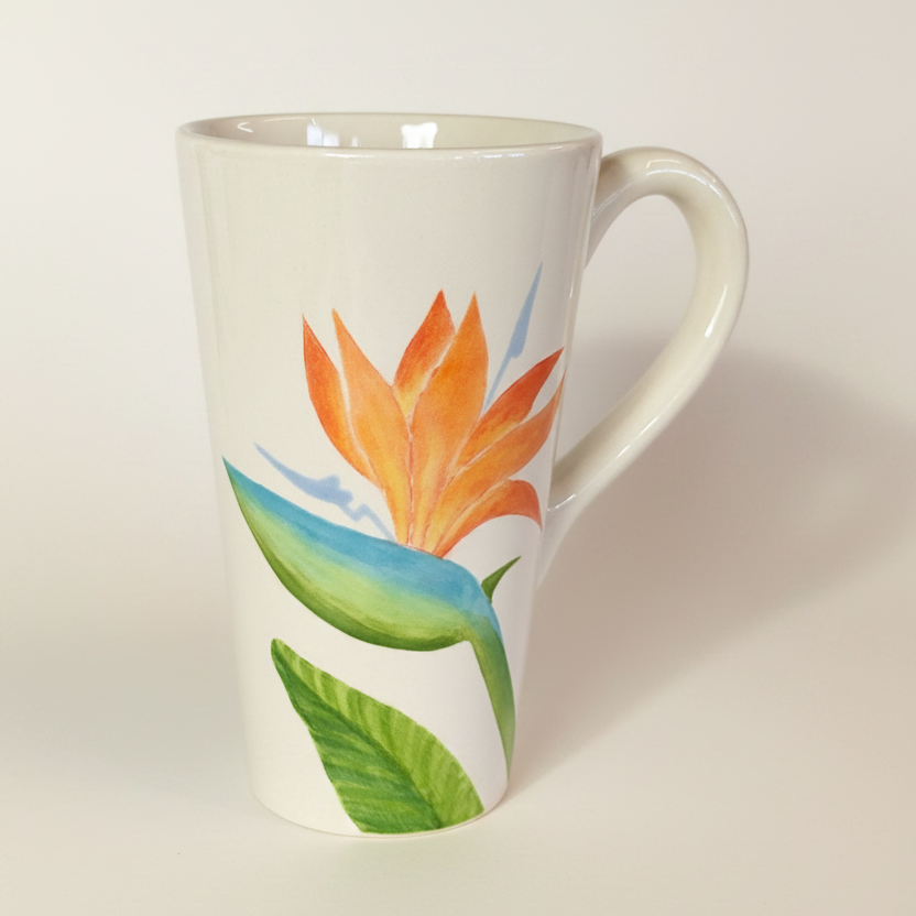 Tall Flare Mug Tropical Flower
