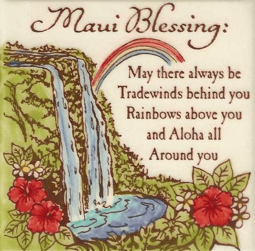 Maui Blessing Tile 4"