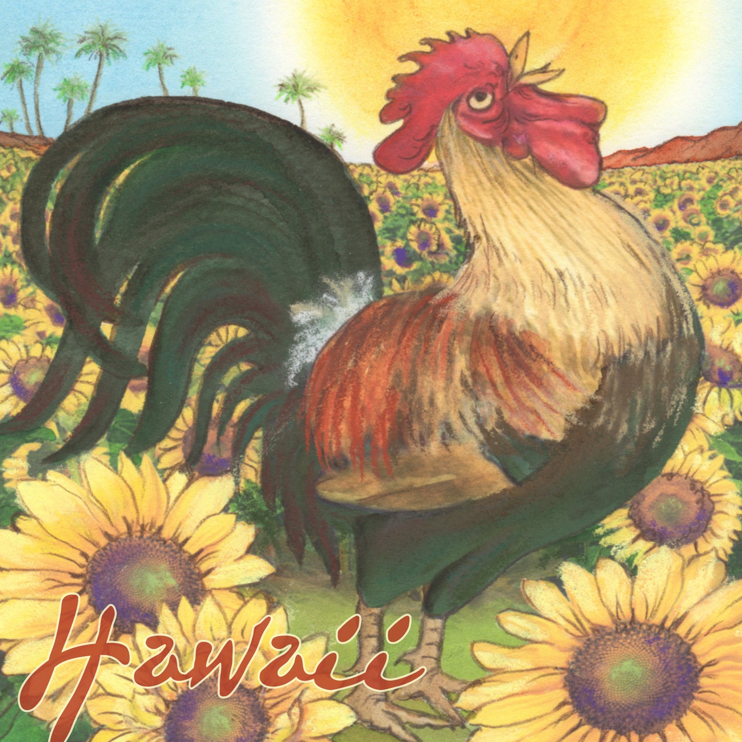 Rooster Sunflower Coaster