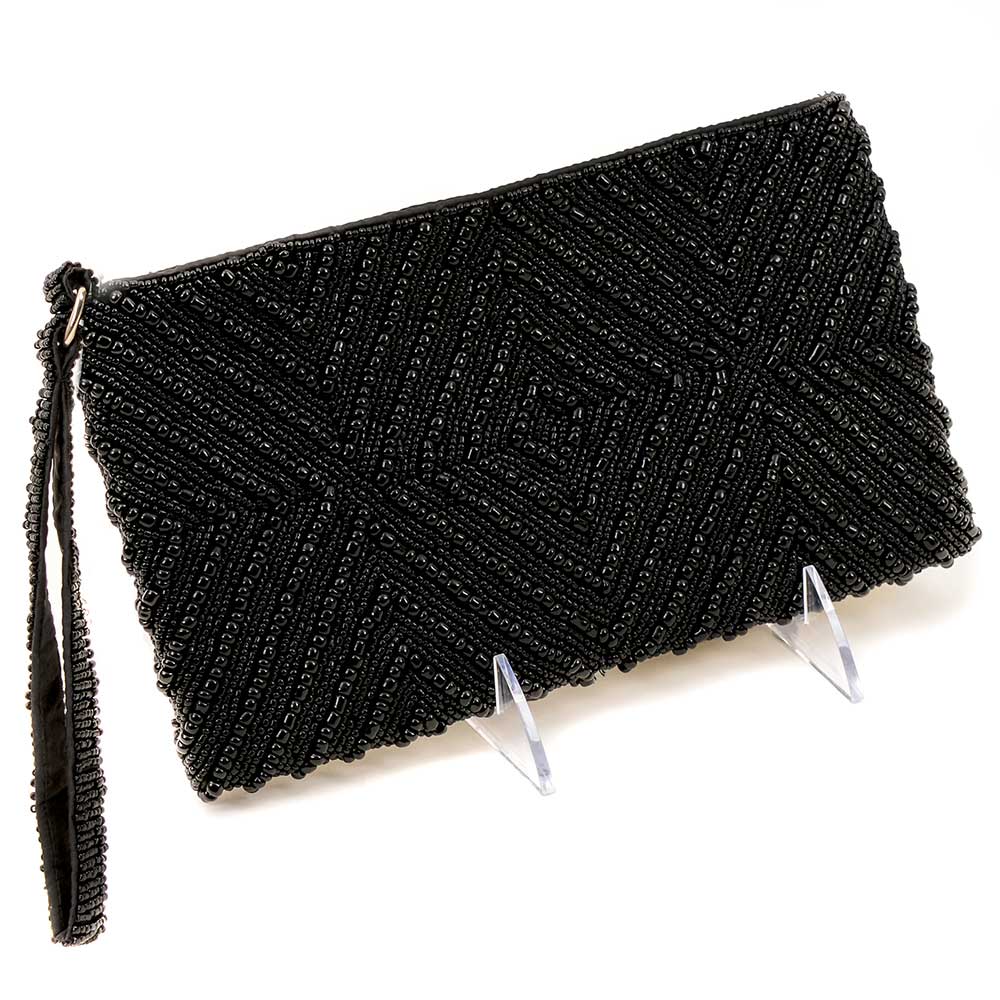 Bali Glass Beads Diamond Pattern Wristlet