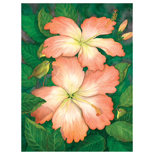 Hibiscus & White Eyes Giclée