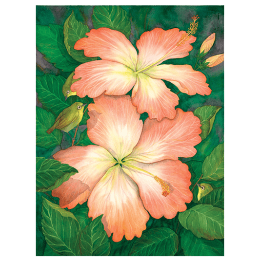 Hibiscus & White Eyes Giclée