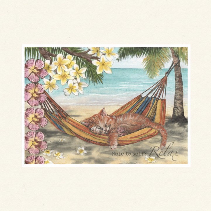 Relax Cat Greeting Card