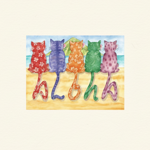 Aloha Kitties Greeting Card