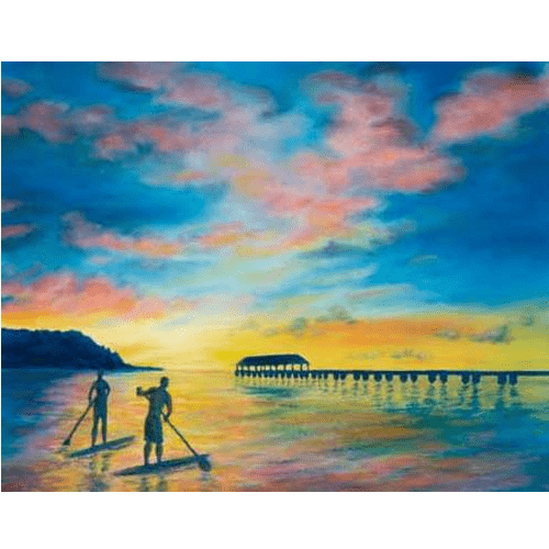 Days End At Hanalei Pier Giclée