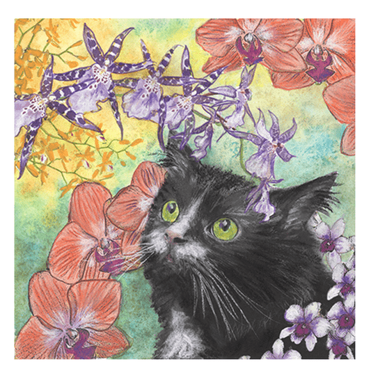 Cat Among Orchids II Print