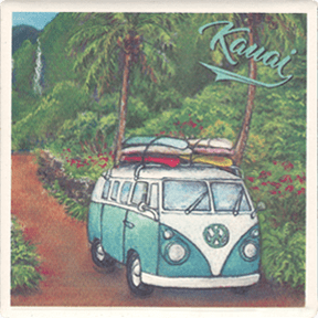 VW Green Cork Coaster