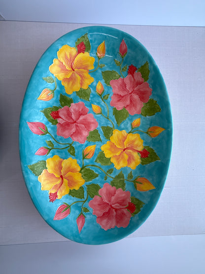 Hibiscus Oval Coupe Platter