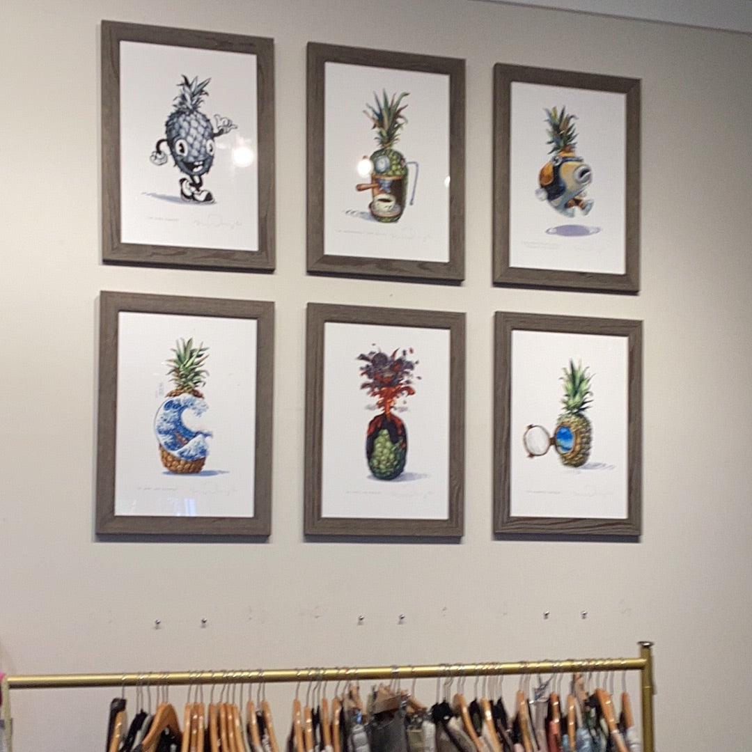 Pineapple Art Framed by William McDonough