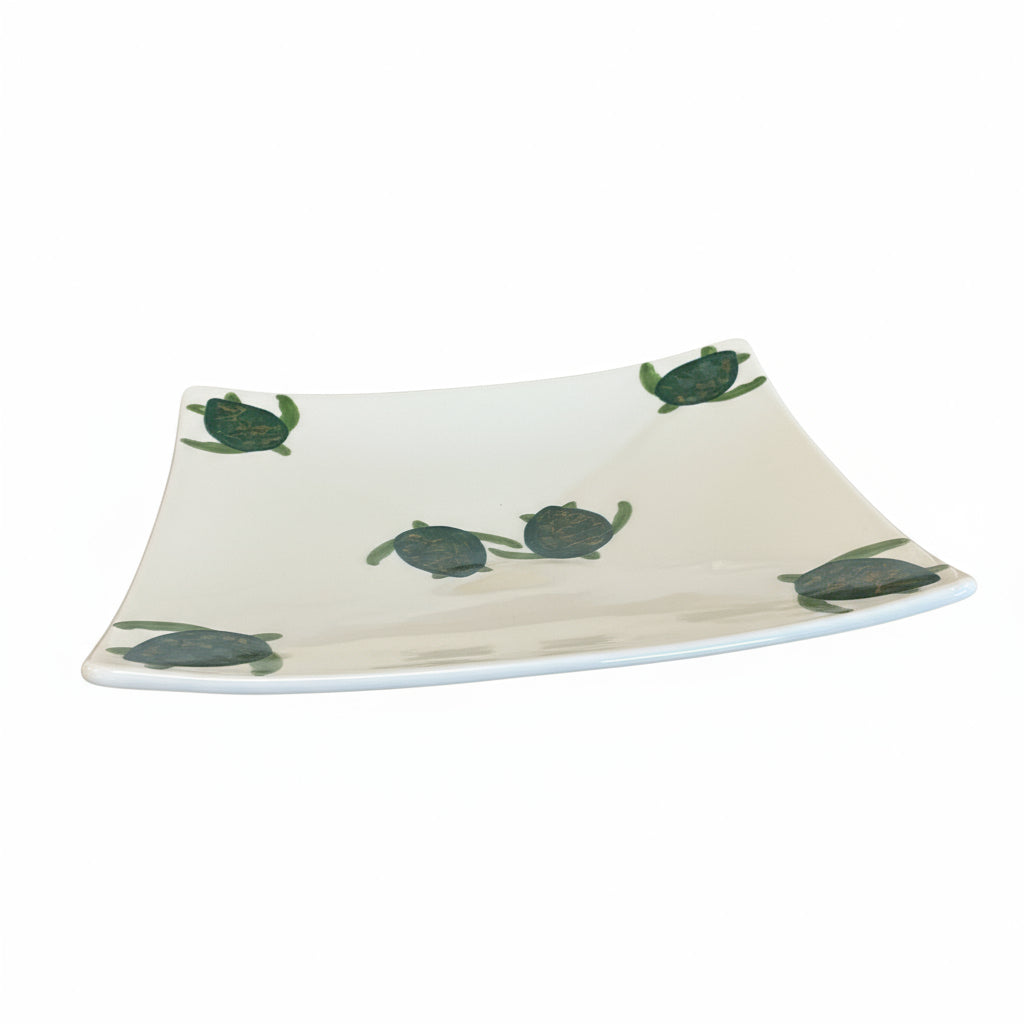 Celadon Turtles Swoop Sushi Dinner Plate