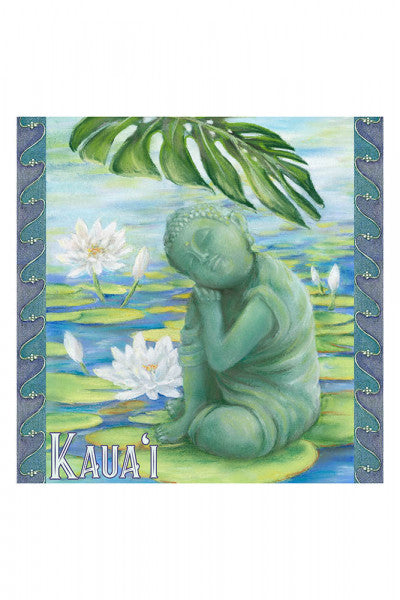 Baby Buddha lily pond Cork Coaster