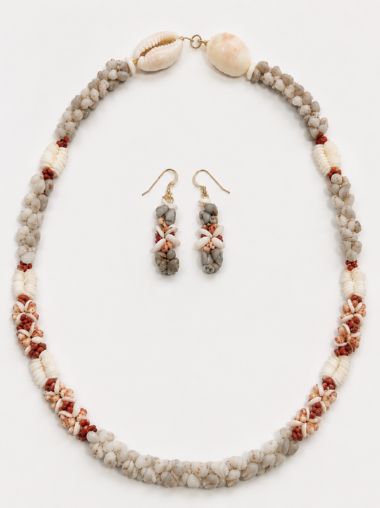 Kahelelani & Momi Puka Lei and Earrings set