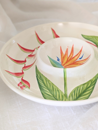 Tropical Flower Chip & Dip Platter