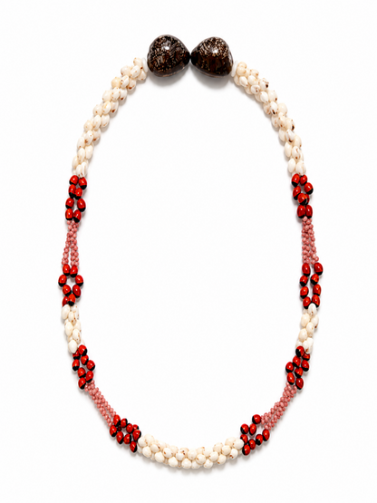 #17 Kahelelani , Momi & Blackeye Susie seed Lei Shell Necklace, Dangle Earrings Set