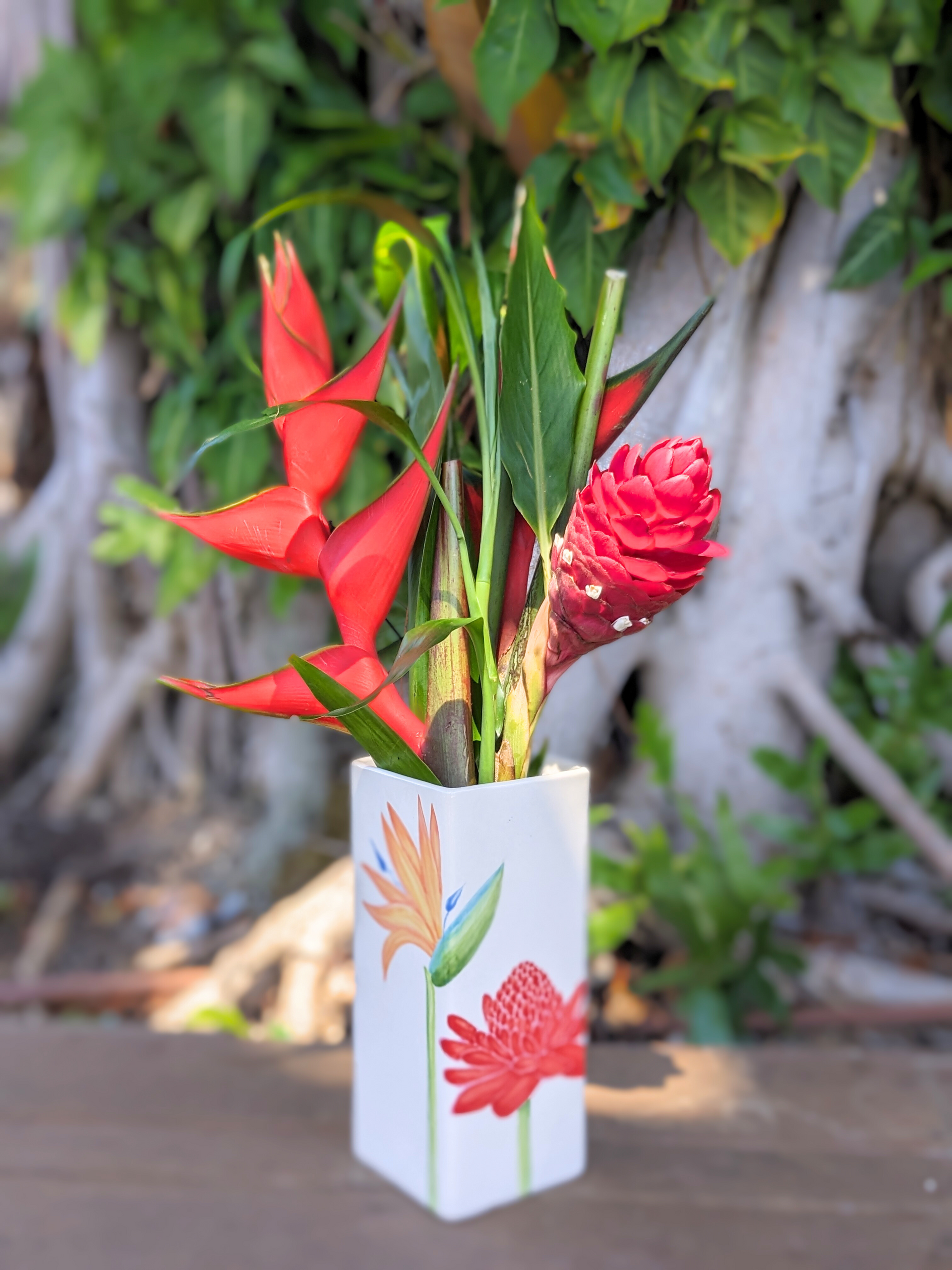 Square Vase Tropical Flower – Banana Patch Studio