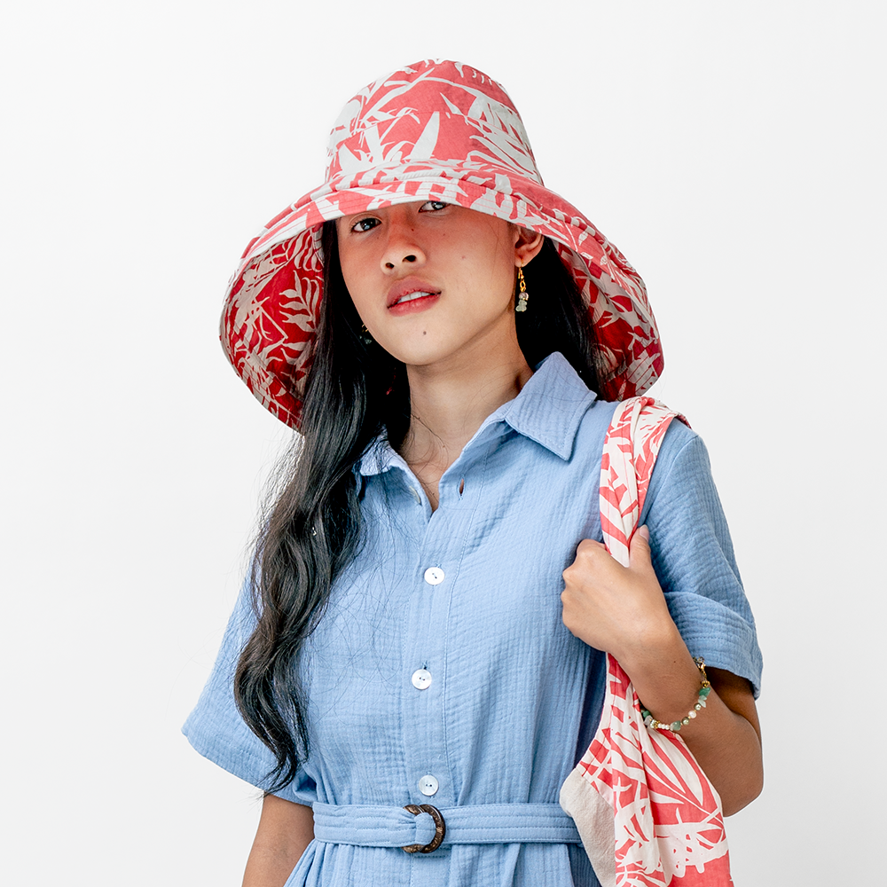 Sunhat | Cotton Palm Leaf Print