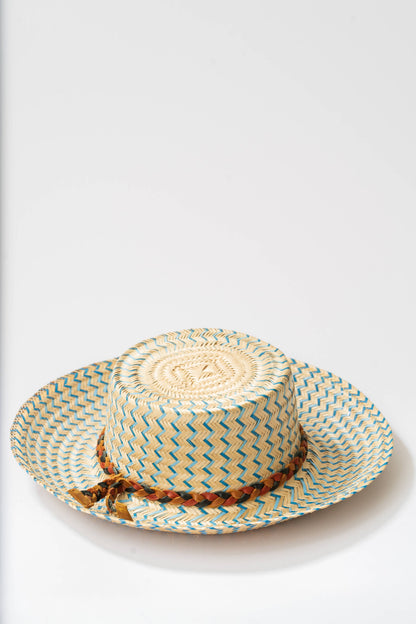 Hat - Woven Palm - Walee Blue - Medium