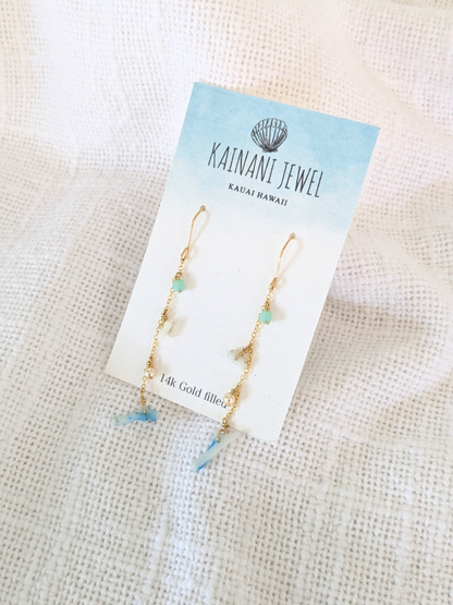 CKJ Coral Chain Earrings