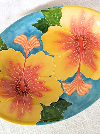 Hibiscus Oval Coupe Platter