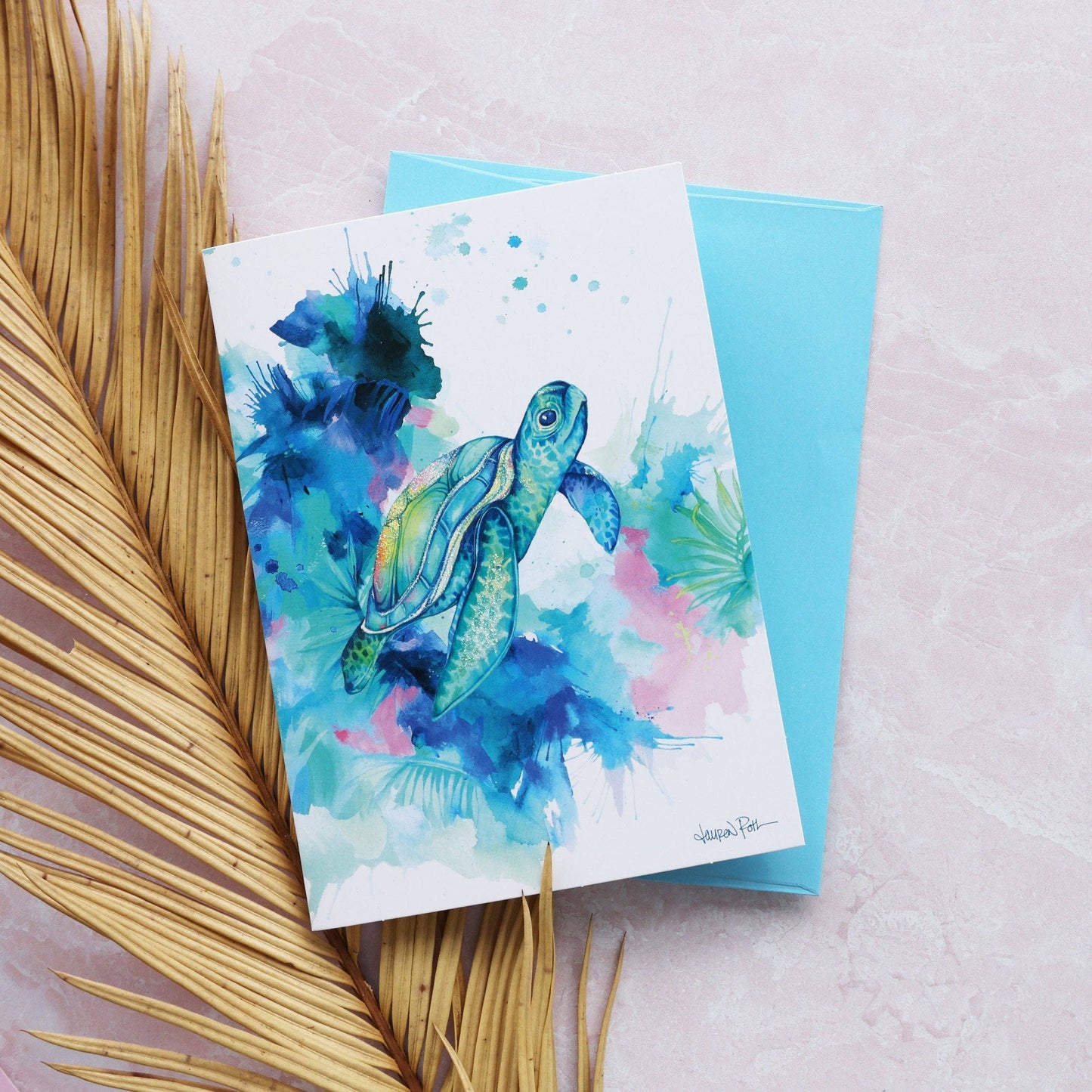 Glitter Honu Card