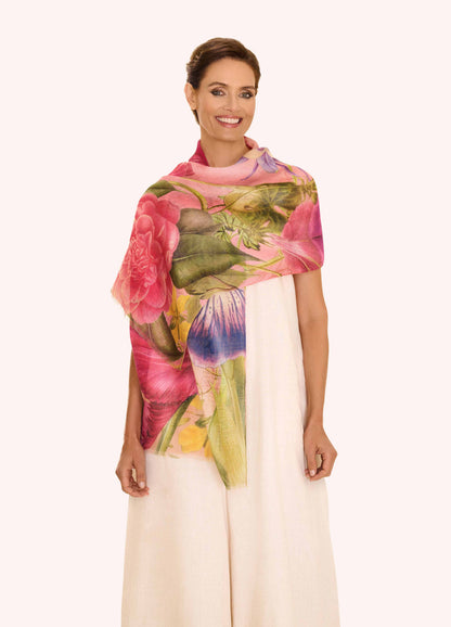 Linen/Cotton Floral Study Scarf - Petal