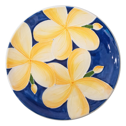 Blue Plumeria Tuscany Coupe Charger Plate