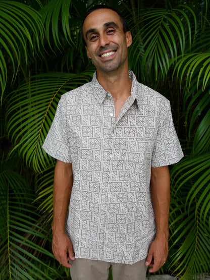 Sand Stone enShort Sleeve Button Down - ORGANIC COTTON