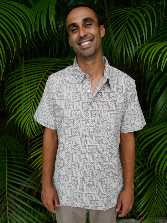 Sand Stone enShort Sleeve Button Down - ORGANIC COTTON