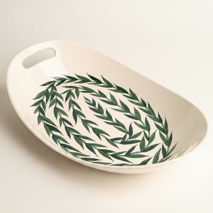 Oval Platter with Handles Maile