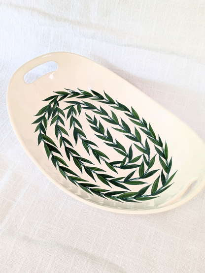 Oval Platter with Handles Maile