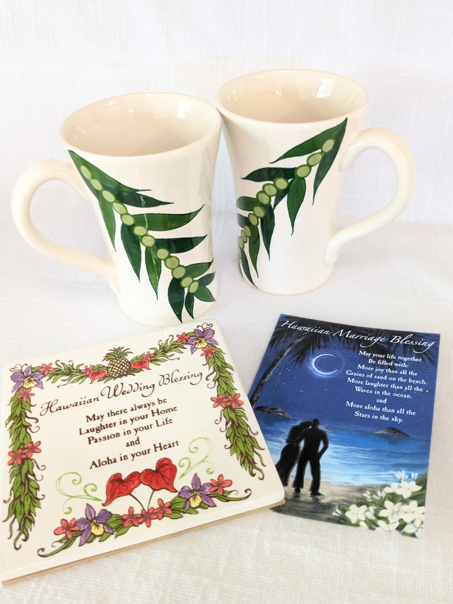 Custom Hawaiian Wedding Mug Gift Set