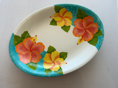 Hibiscus Oval Coupe Platter